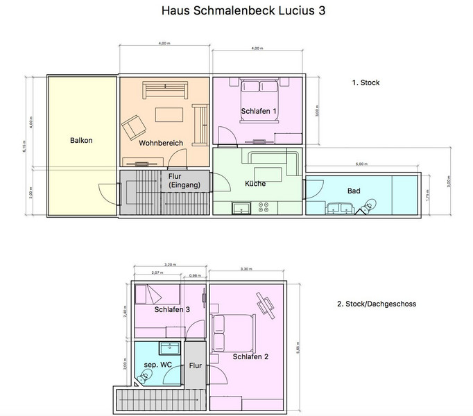 Ferienwohnung Haus Schmalenbeck Lucius 3 Grundriss
