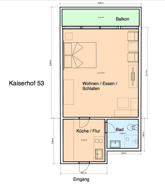 Ferienwohnung Kaiserhof 53 Grundriss