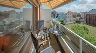 Ferienwohnung Weitblick Balkon