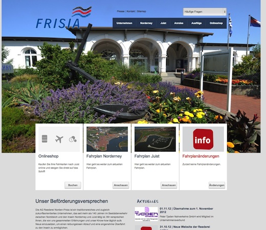 Neue Website der Frisia